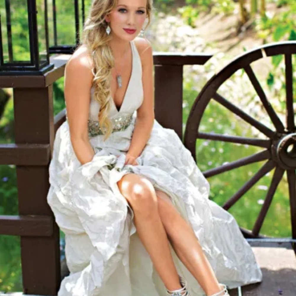 BHLDN Nicole Miller Zoe bridal wedding gown ivory beaded